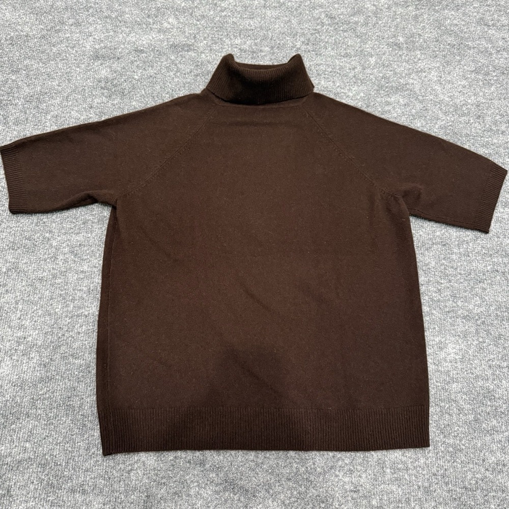 Lord & Taylor Sweater Women L Brown Excellent Cashmere Short Sleeve Turtleneck